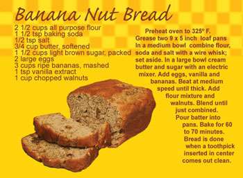 Baked Banana Nut Bread Recipe