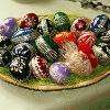 Hanácké kraslice, Easter eggs from the Haná region, the Czech Republic, decorated 